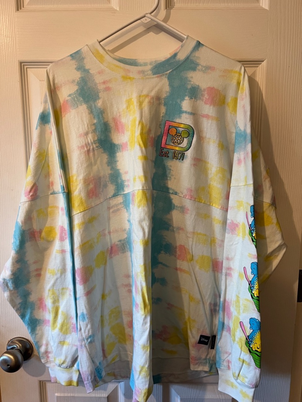 Disney Spirit Jersey Sno Cone Tie-Dye Crewneck - Blue, Yellow, Pink